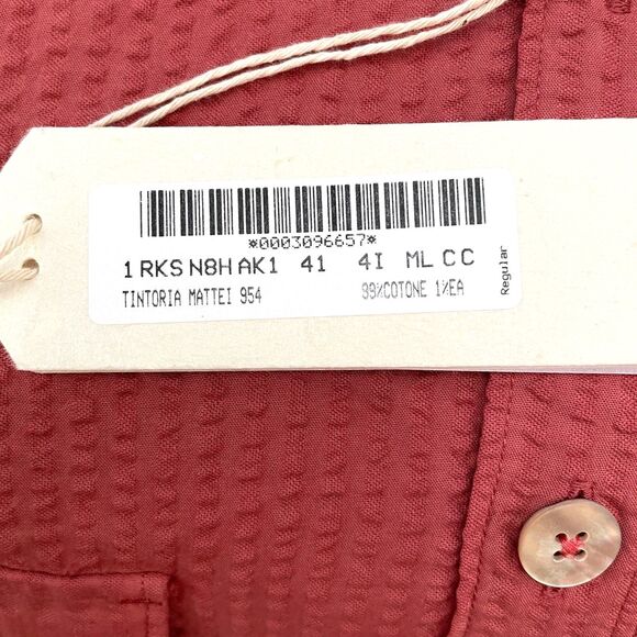 $245 Tintoria Mattei NWT Men's Size L 41 Textured Button Down Shirt Regular - Picture 8 of 11